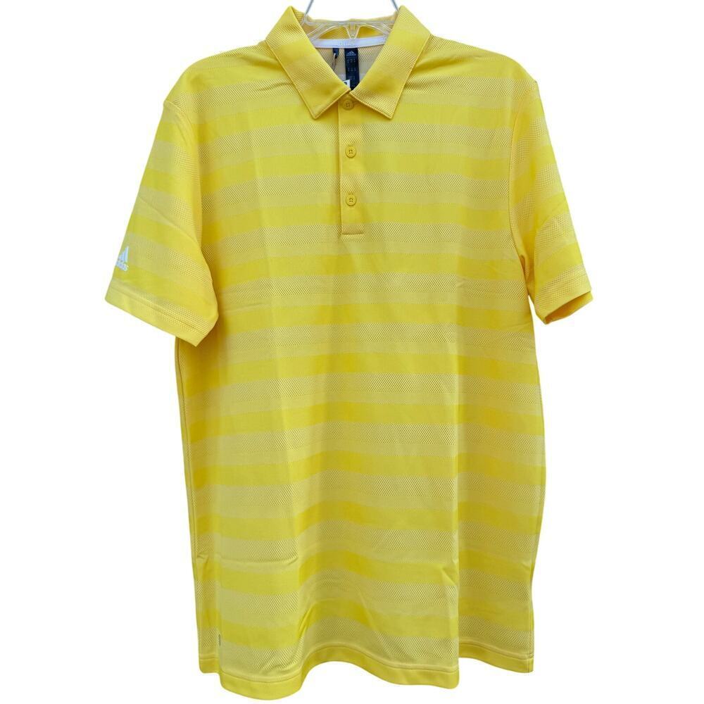 Adidas Golf Polo Shirt Yellow Medium NWT